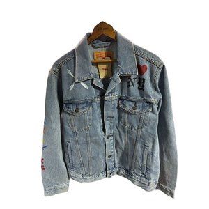 Scarce Levis Med Ladies Denim Jacket I Love NY Lady Liberty We The Culture NWT